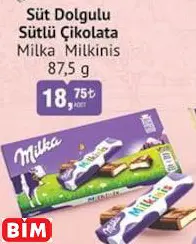 MİLKA MİLKİNİS SÜT DOLGULU SÜTLÜ ÇİKOLATA